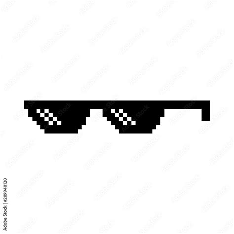 Creative vector illustration of pixel glasses of thug life meme ...