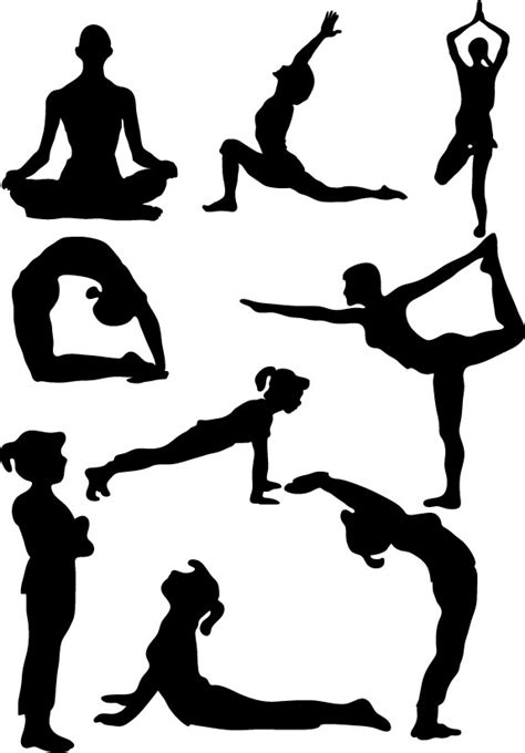 clipart yoga poses black and white - Clip Art Library