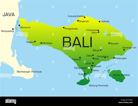 Vector map of Bali country colored by national flag Stock Photo - Alamy