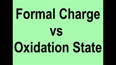 Formal Charge vs Oxidation State - YouTube