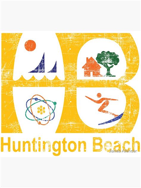 "Huntington Beach HB Logo Distressed faded" Sticker for Sale by ...