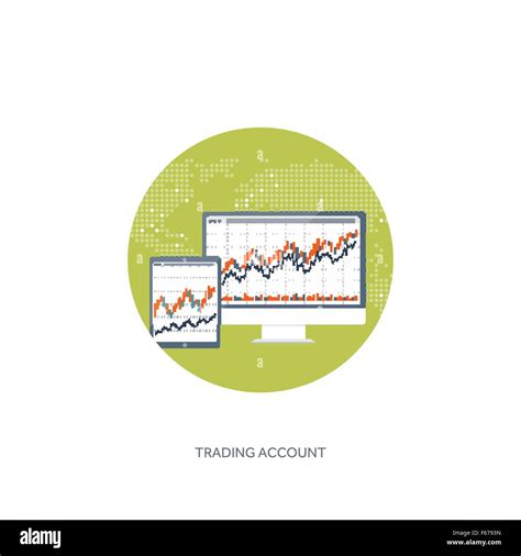 Vector illustration. Flat background. Market trade. Trading platform ...