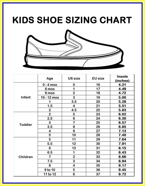 Kids Size Chart Cm