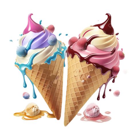 Ice Cream Dessert Realistic White Background Transparent, Ice Cream ...