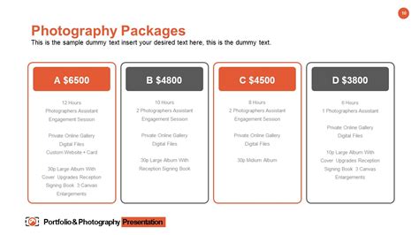 Photography Packages in PowerPoint - SlideModel