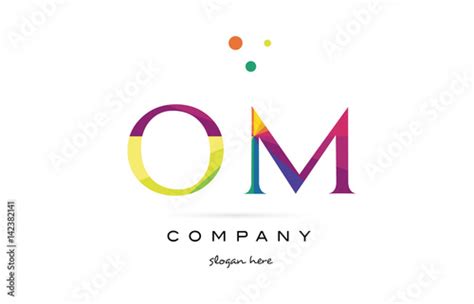 om o m creative rainbow colors alphabet letter logo icon Stock Vector ...