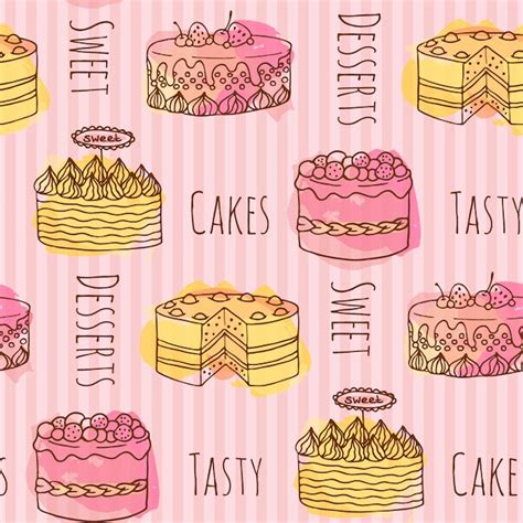 Free Vector | Cake pattern background