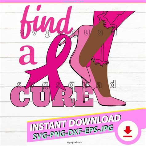 Just Cure It SVG Logo - Breast Cancer Awareness Ribbon Svg Png