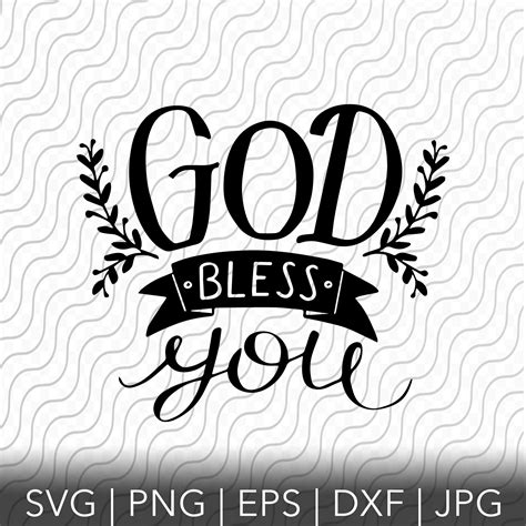 God Bless You Cutting Template Svg Png Eps Dxf Jpg Files | Etsy Canada