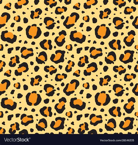 Seamless pattern black leopard spots on yellow Vector Image