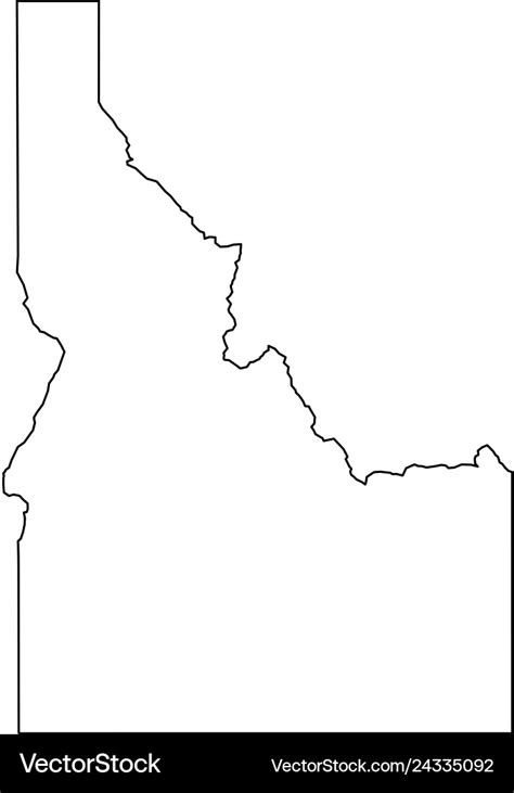 Idaho state of usa - solid black outline map of Vector Image