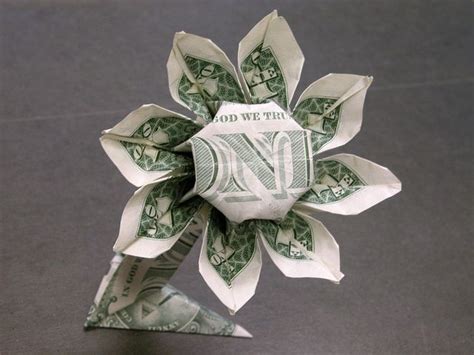 How To Fold A Dollar Into A Flower - Origami