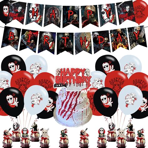 Friday The 13th Party Decorations,Birthday Party Supplies for Horror ...