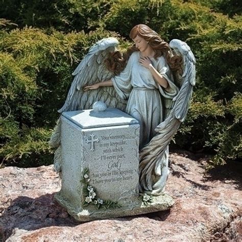 16″ Pale Blue Memorial Box with Angel Garden Statue – 34168718 in 2020 ...