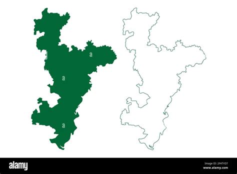 Ahmedabad district (Gujarat State, Republic of India) map vector ...