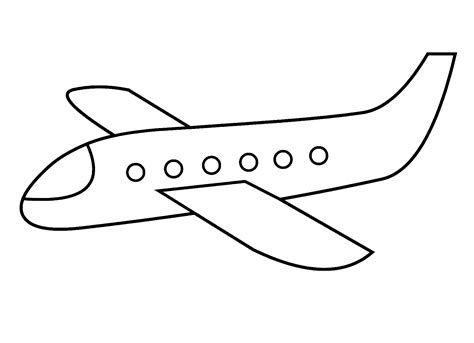 Simple Airplane Coloring Page - Free Printable Coloring Pages