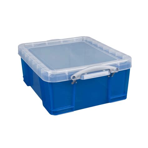 Really Useful Box® Storage Box, 17 Liter, 17 1/4" x 14" x 7", Blue ...