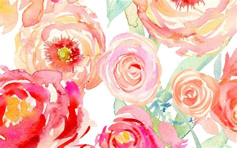 Watercolor Floral Wallpaper Desktop | Gandulan Wall