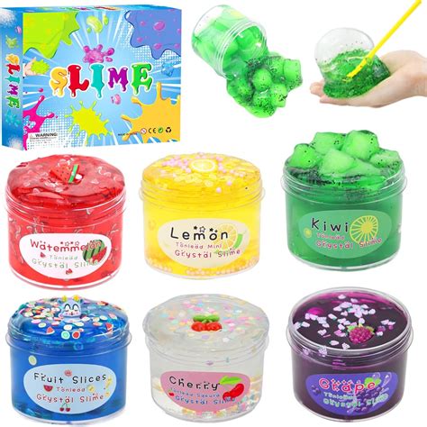 Amazon.com: Kayswang Slime Kit Butter Slime Cloud Slime DIY Kiwi Cherry ...