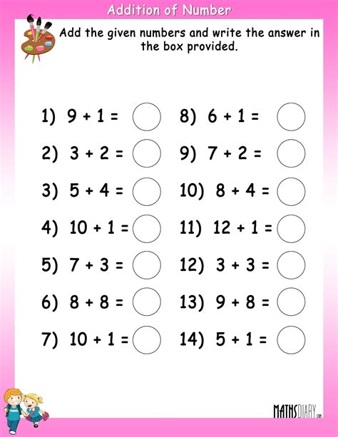 addition and subtraction worksheets for grade 1 with answer key ...