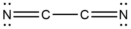 Write the Lewis structure for $\ce{C2N2}$. | Quizlet