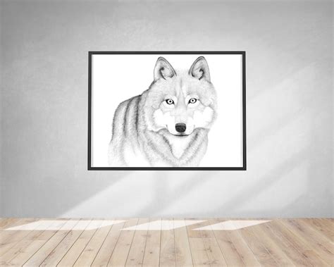 Timber Wolf Drawing, Digital Download Pencil Drawing, Wildlife Art ...