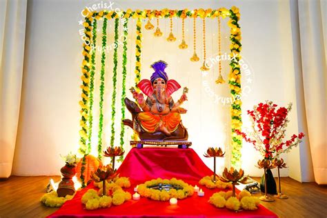 Ganesh Chaturthi Decorations in Dhayari Pune with Balloons, Artificial ...