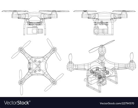 Drone concept rendering 3d Royalty Free Vector Image