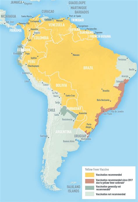 South America Map | Yellow Fever | CDC