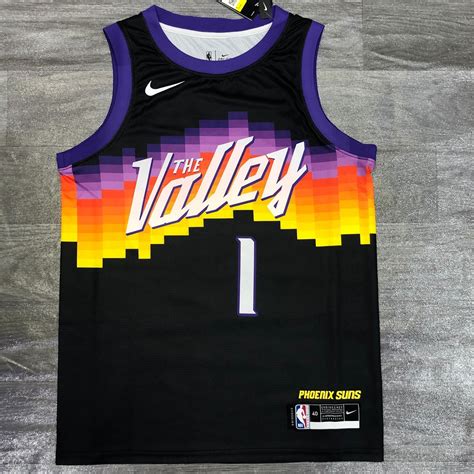 bestsoccerstore | Men's Phoenix Suns Devin Booker #1 Nike Black 2021 ...