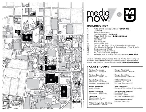 Mizzou Map & Camp Schedule - MediaNow.press