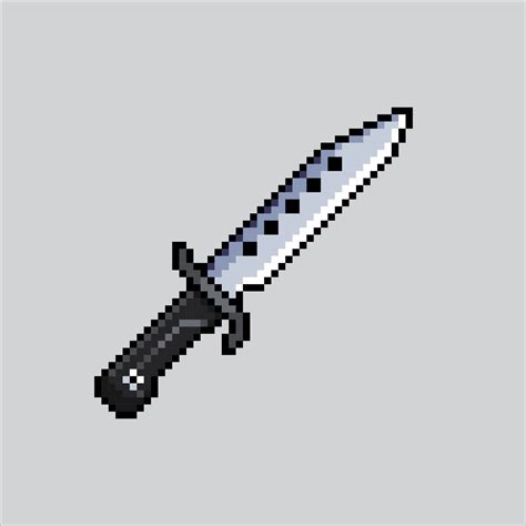 Pixel art illustration Knife. Pixelated Knife. Survival Combat Knife ...