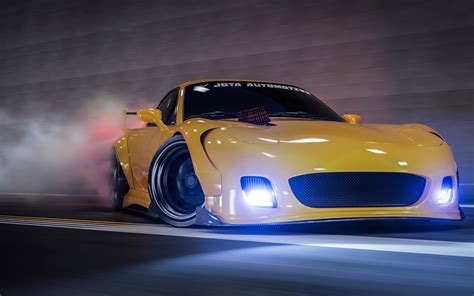 2880x1800 Yellow Mazda Rx7 Drifting 4k Macbook Pro Retina ,HD 4k ...