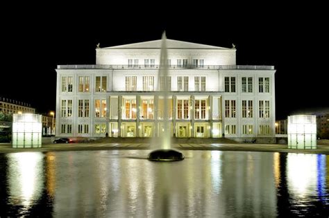 Opera House in Leipzig at Night Stock Photo - Image of platz, opernhaus ...