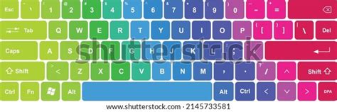 Colorful Keyboard All Symbols Letters Alphabet Stock Vector (Royalty ...