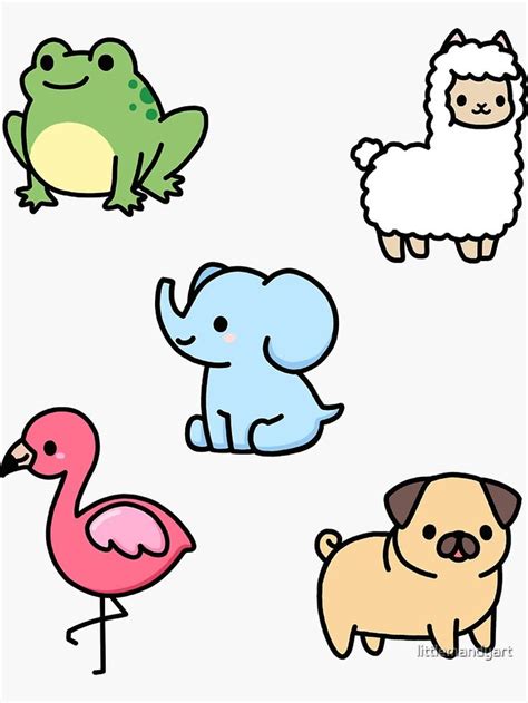 'Cute Animal Sticker Pack 4' Sticker by littlemandyart in 2021 | Cute ...