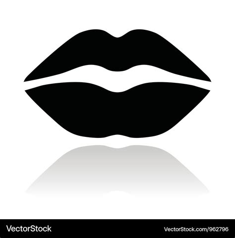 Lips black glossy icon Royalty Free Vector Image