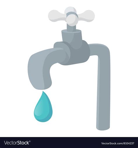 Water tap icon cartoon style Royalty Free Vector Image