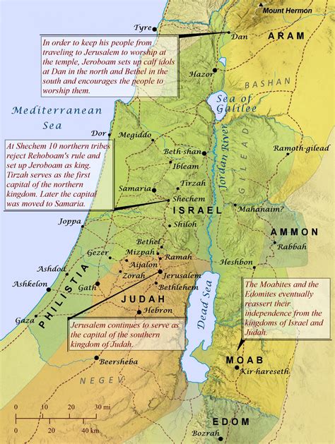 Divided Kingdom Of Israel And Judah Map