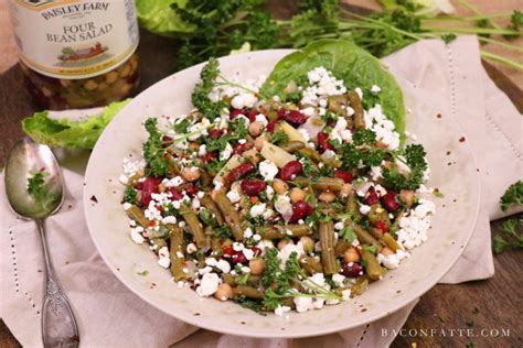 Four-Minute Four Bean Salad with Parsley & Feta - BaconFatte.com