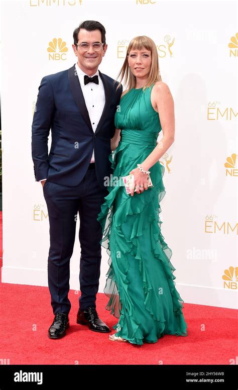 Ty Burrell and Holly Burrell arriving at the EMMY Awards 2014, Nokia ...