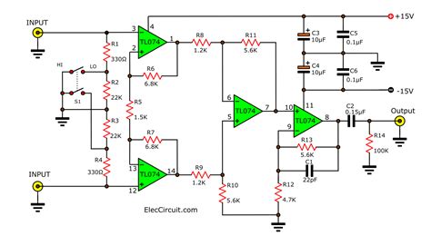 Low noise microphone preamplifier circuit -ElecCircuit.com