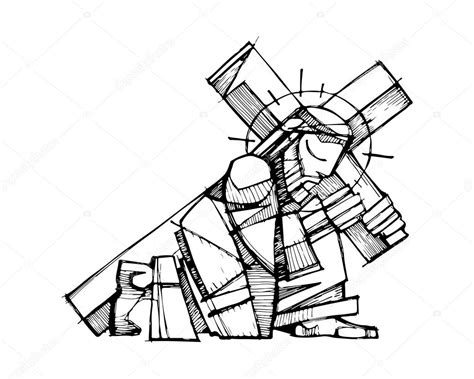 Jesus Christ carrying the Cross Stock Vector Image by ©bernardojbp ...