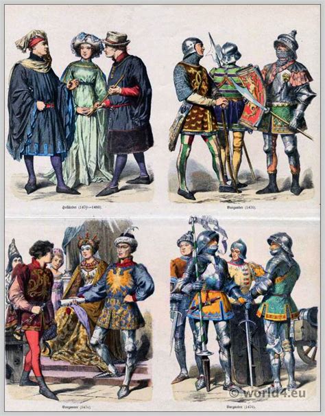 Armed Burgundian knights in armor in 1470. | Costume History