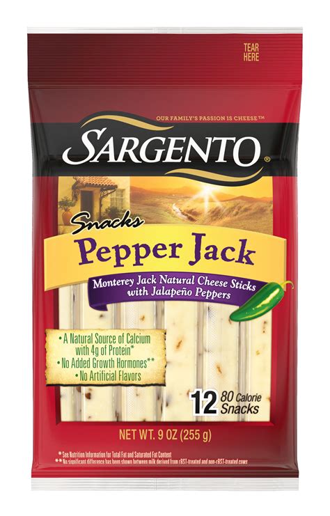 Sargento® Pepper Jack Natural Cheese Sticks, 9 oz., 12-Count - Walmart.com