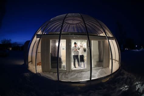 The igloo style cabin makes your stay more comfortable, environmentally ...