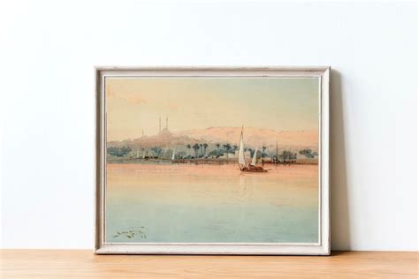 CANVAS ART PRINT Sunset of the Nile Painting Nile Sailboat - Etsy