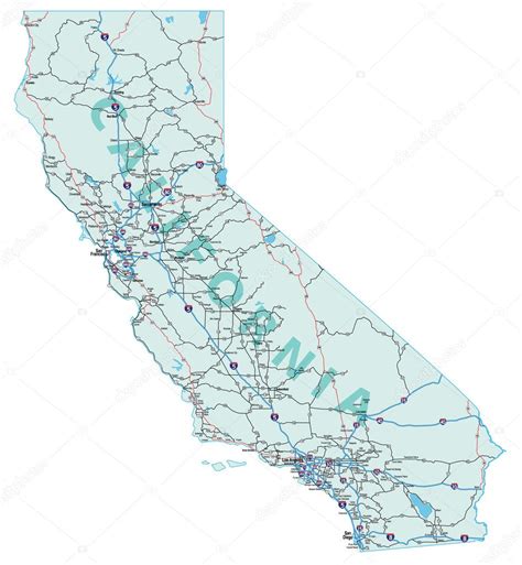 California Interstate Highway Map — Stock Vector © Suwanneeredhead ...