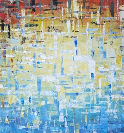 Blue modern abstract wall art oil painting, abstract canvas art L538 ...