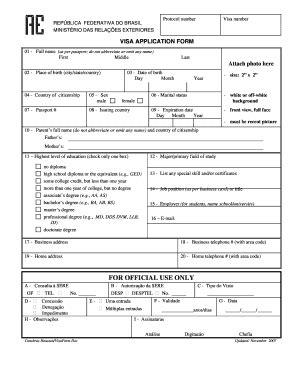 Brazil Visa Application Form Pdf - Fill Online, Printable, Fillable ...